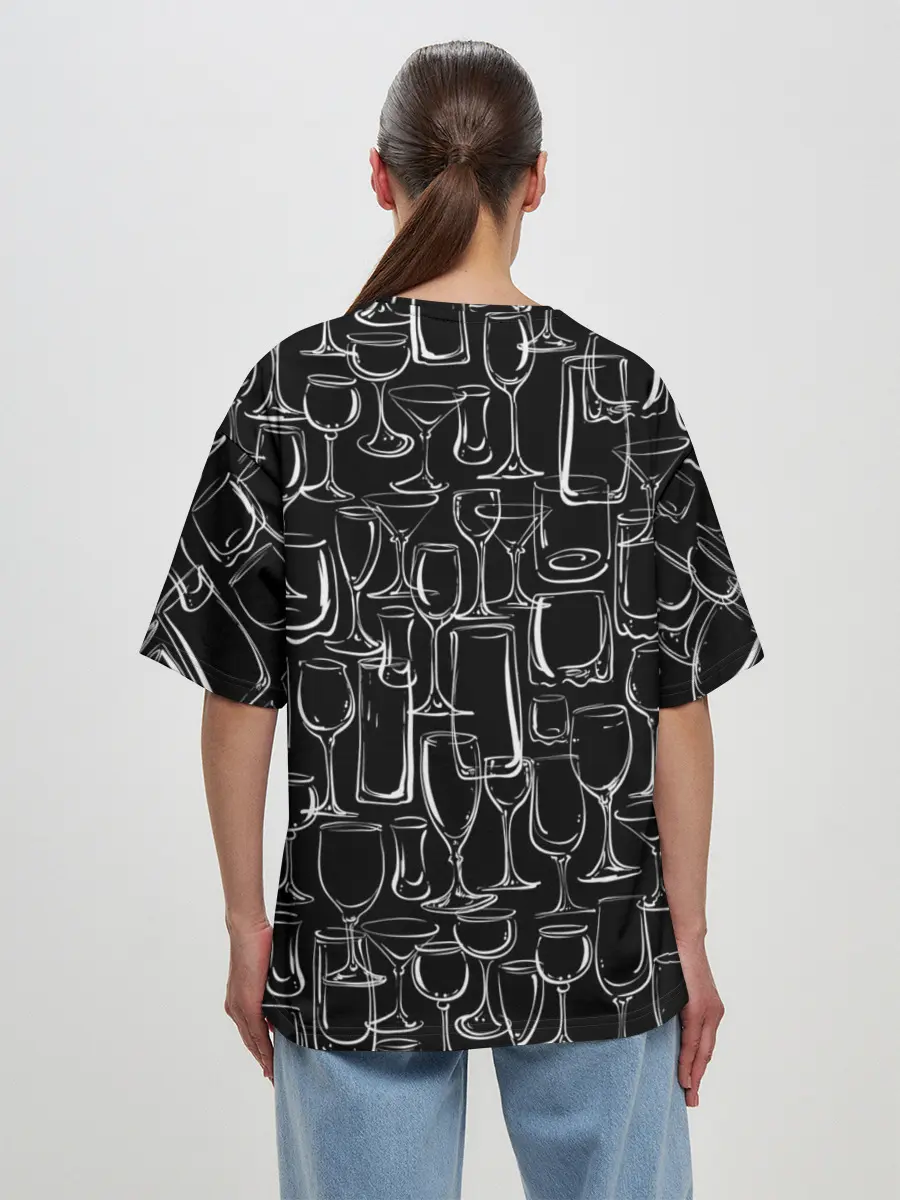 Женская футболка оверсайз / Стеклянный бармен