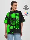 Женская футболка оверсайз / Im on the highway to hell AC/DC