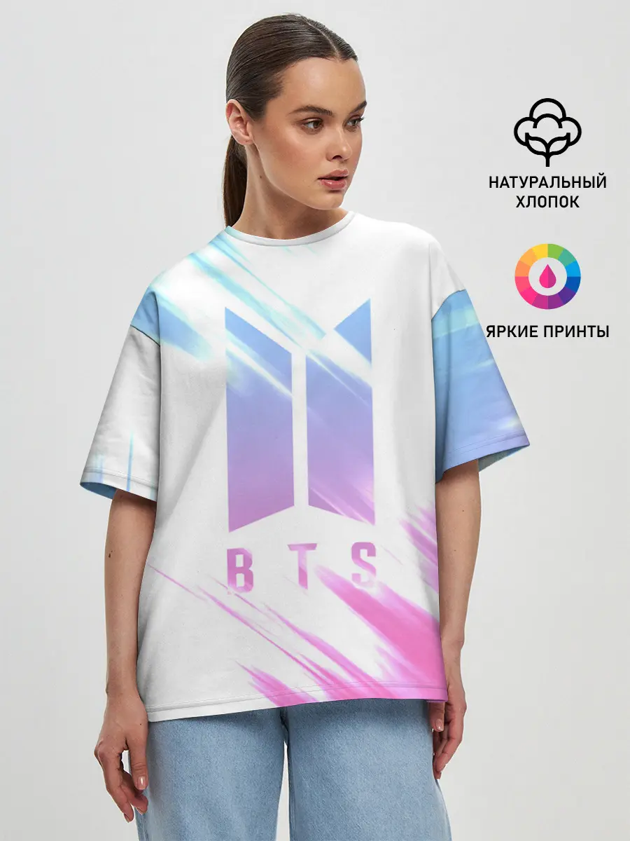 Женская футболка оверсайз / BTS | БТС