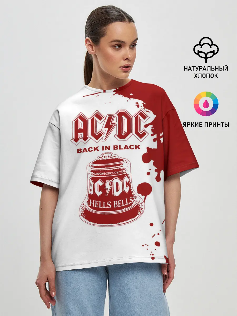 Женская футболка оверсайз / AC/DC Back in Black