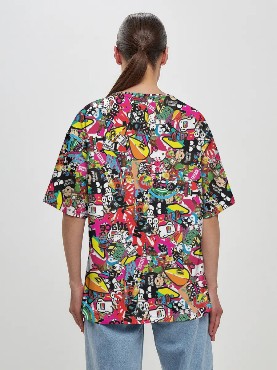 Женская футболка оверсайз / Стикеры