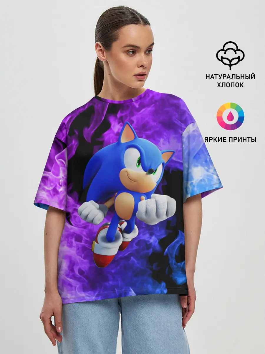 Женская футболка оверсайз / SONIC