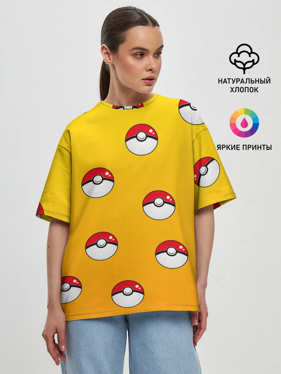 Женская футболка оверсайз / Покеболы