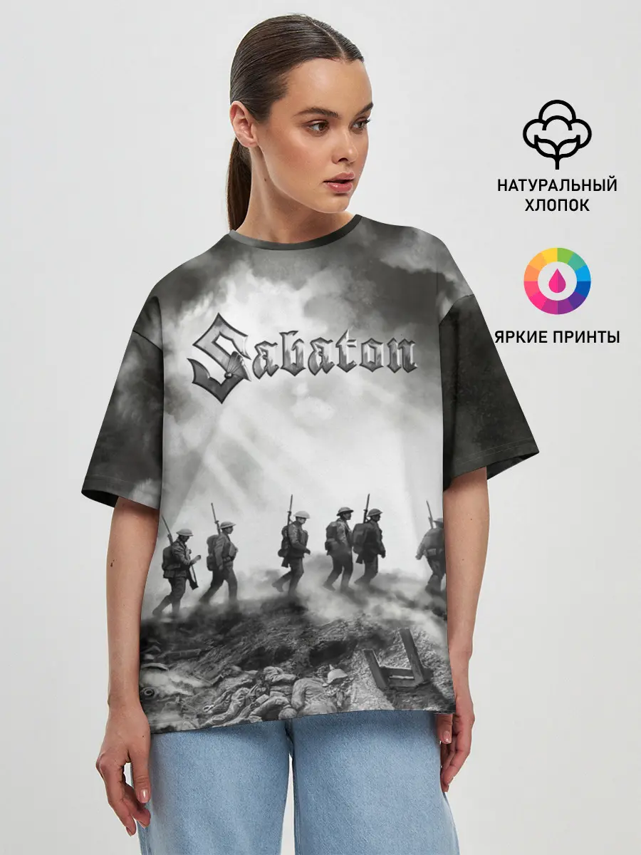 Женская футболка оверсайз / Sabaton