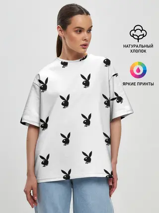 Женская футболка оверсайз / PLAYBOY | ПЛЕЙБОЙ