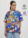 Женская футболка оверсайз / SONIC PATTERN | СОНИК