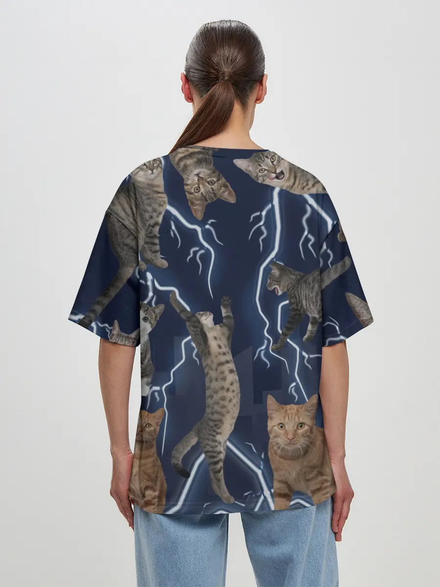 Женская футболка оверсайз / Коты