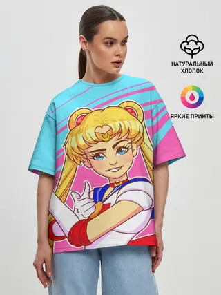 Женская футболка оверсайз / СЕЙЛОР МУН