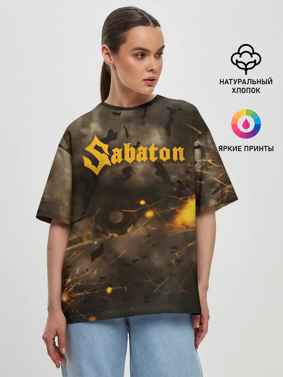 Женская футболка оверсайз / Sabaton