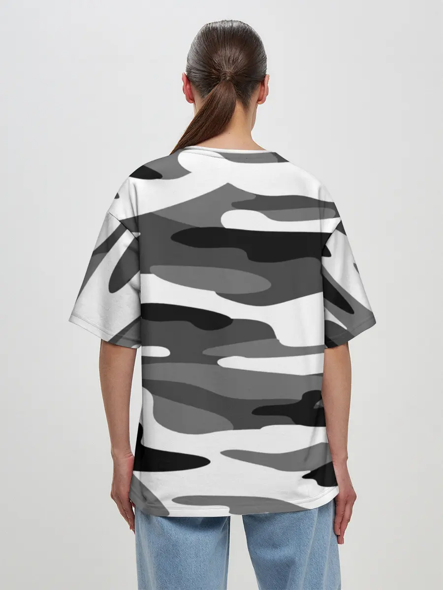 Женская футболка оверсайз / Камуфляж Sabaton без лого