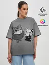 Женская футболка оверсайз / Котики в масках