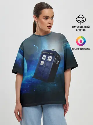 Женская футболка оверсайз / ТАРДИС