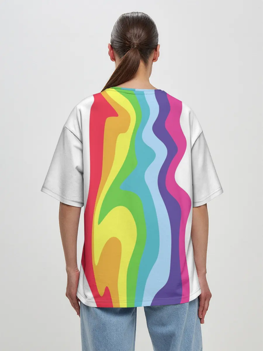 Женская футболка оверсайз / Радуга
