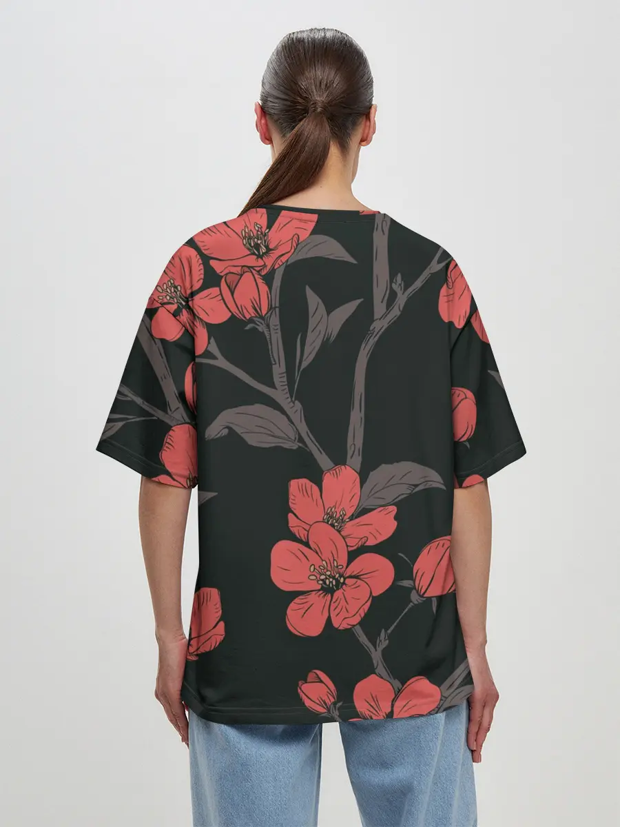 Женская футболка оверсайз / САКУРА | SAKURA