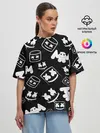 Женская футболка оверсайз / Marshmello ЧБ