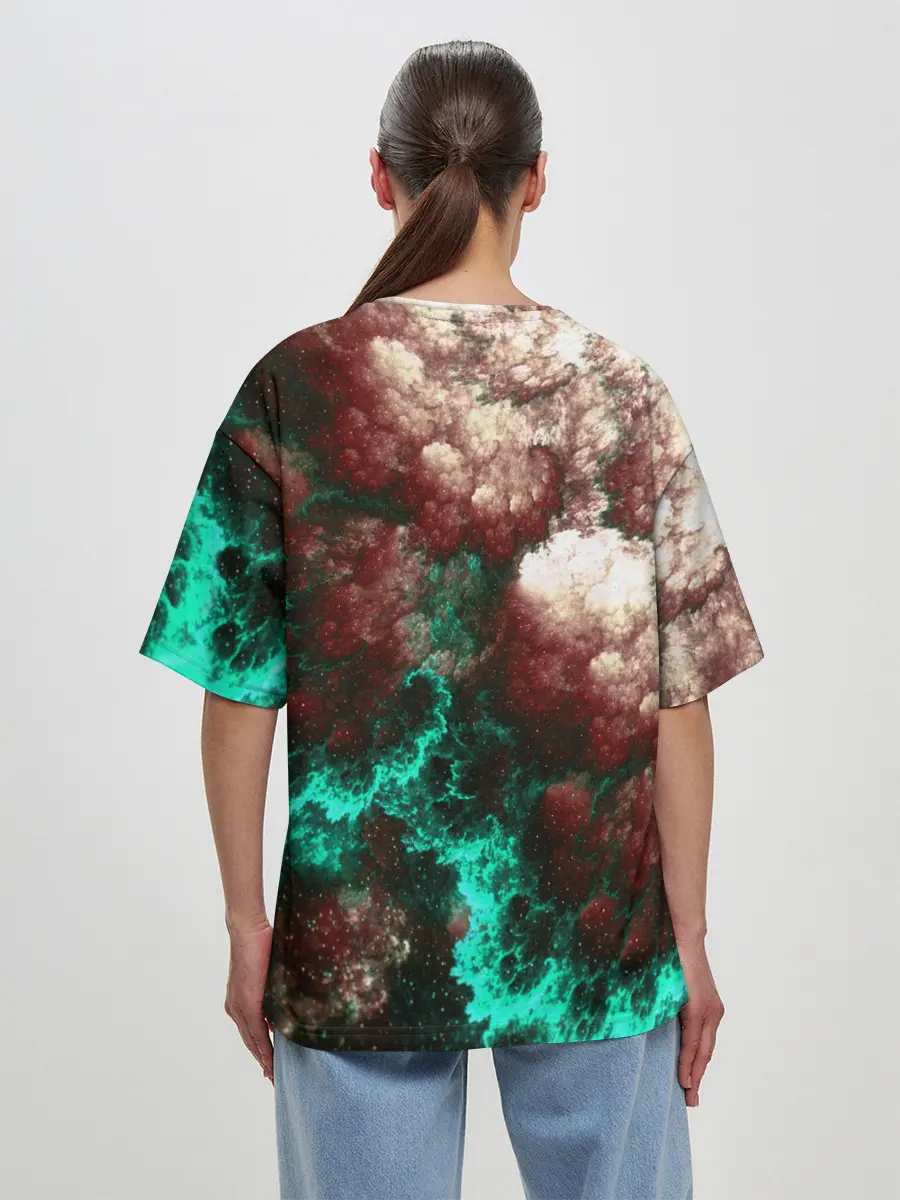 Женская футболка оверсайз / НЕОНОВЫЙ КОСМОС