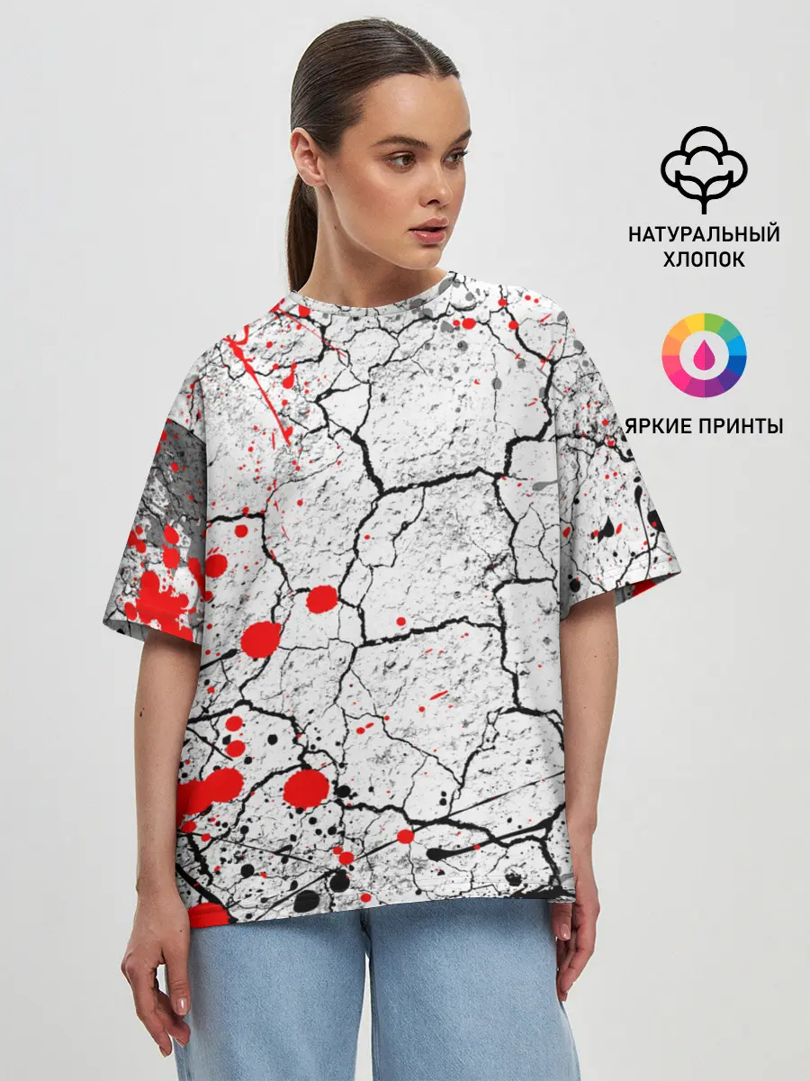 Женская футболка оверсайз / КРОВАВЫЙ ГРАНЖ | BLOODY GRUNGE