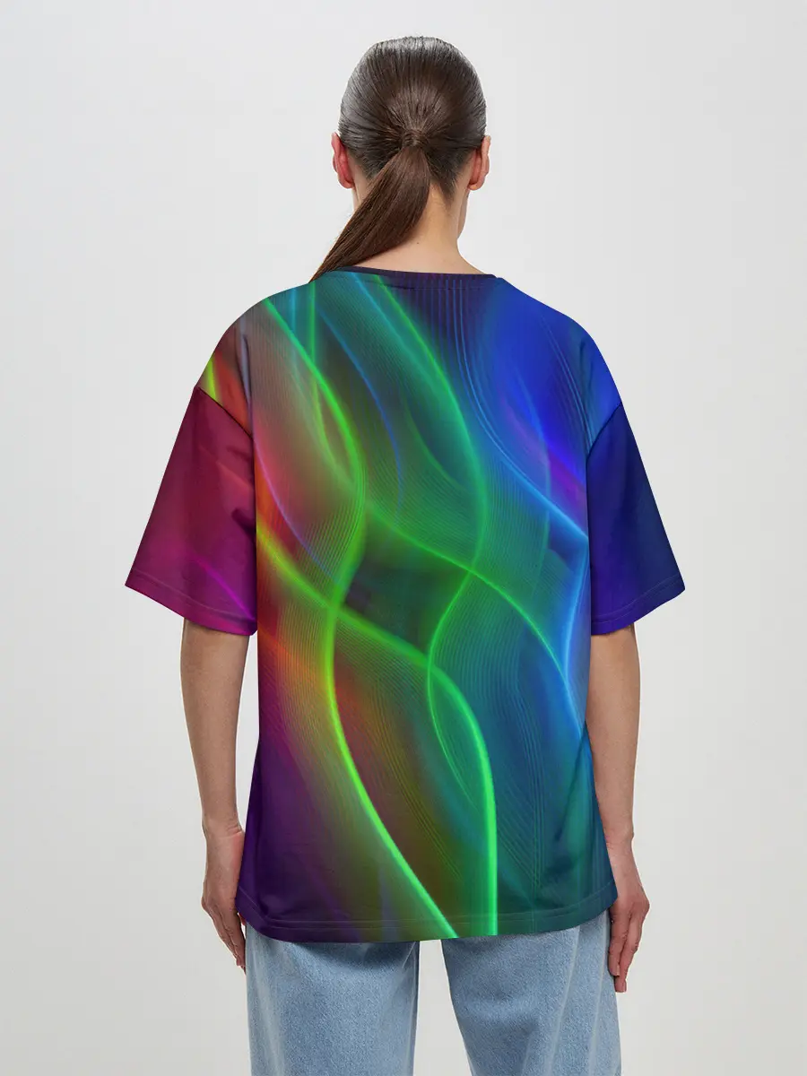Женская футболка оверсайз / НЕОНОВАЯ АБСТРАКЦИЯ