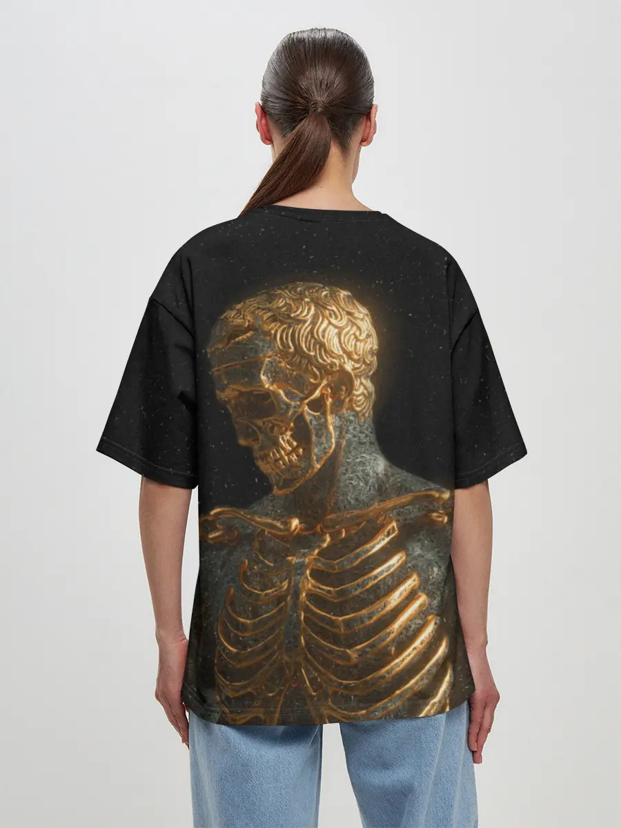 Женская футболка оверсайз / Скелет В Золоте