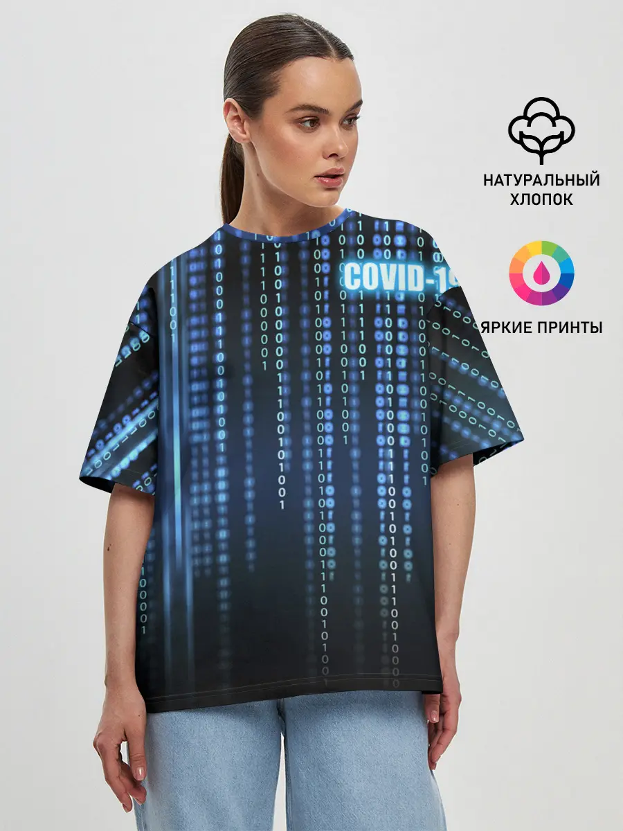 Женская футболка оверсайз / Covid-19