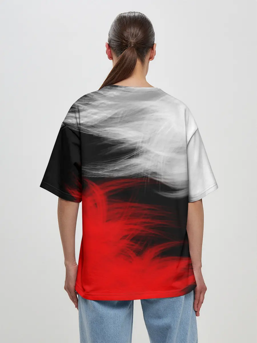 Женская футболка оверсайз / ПЕРЬЯ