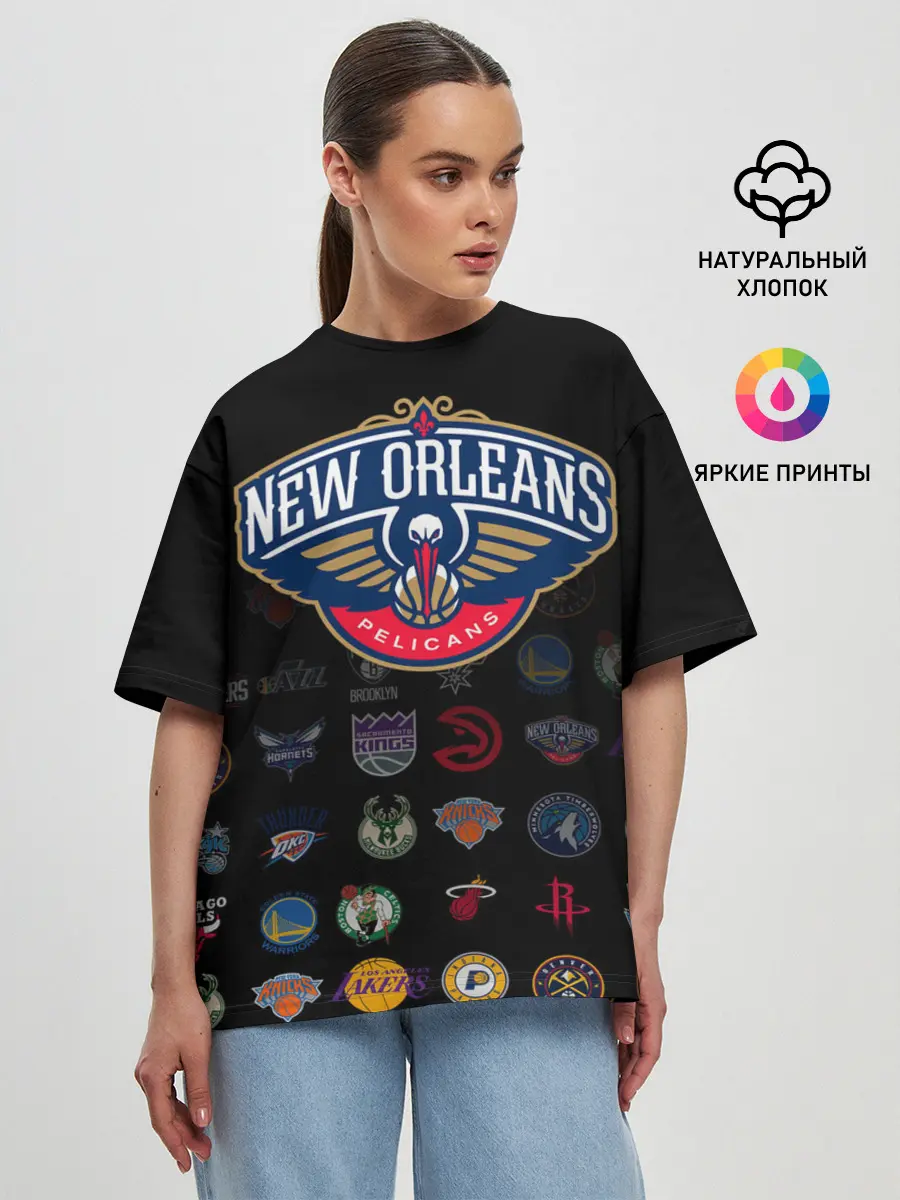 Женская футболка оверсайз / New Orleans Pelicans