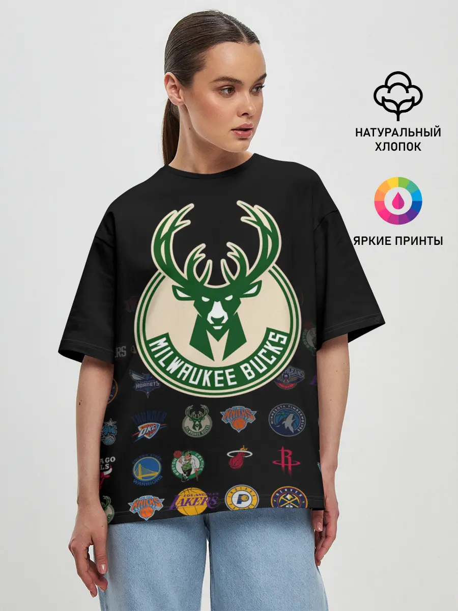 Женская футболка оверсайз / Milwaukee Bucks