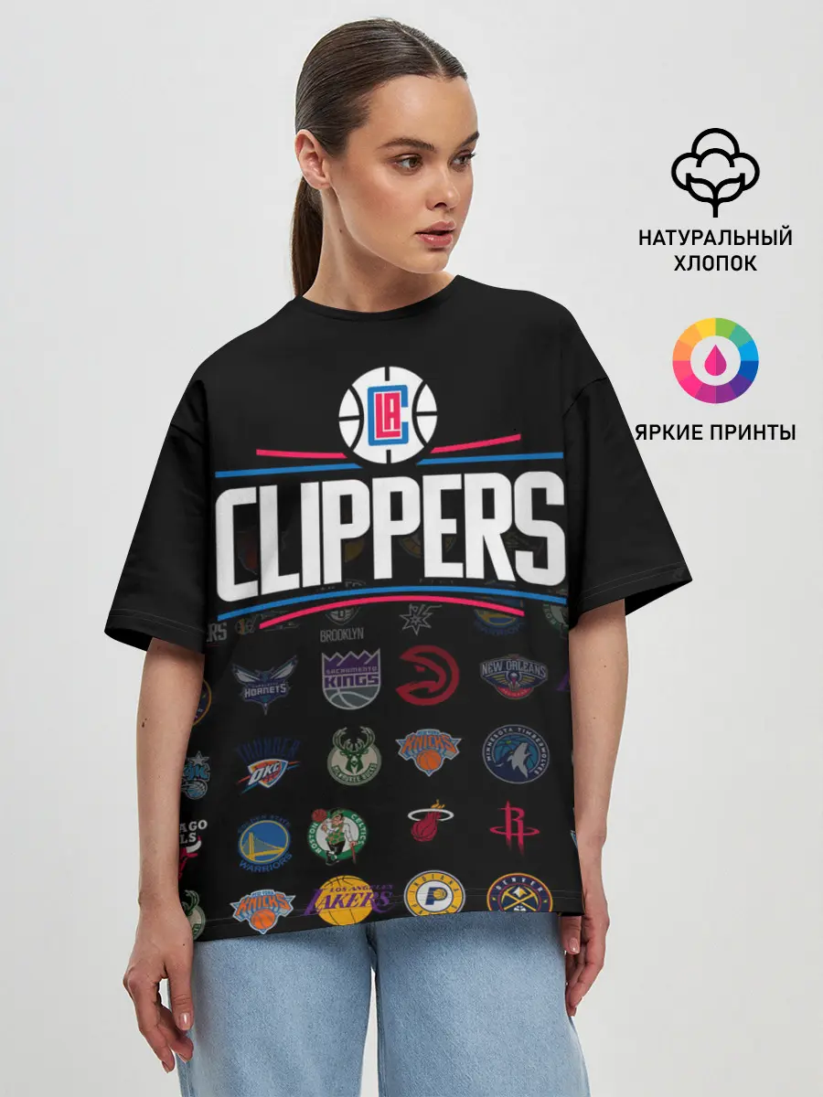 Женская футболка оверсайз / Los Angeles Clippers