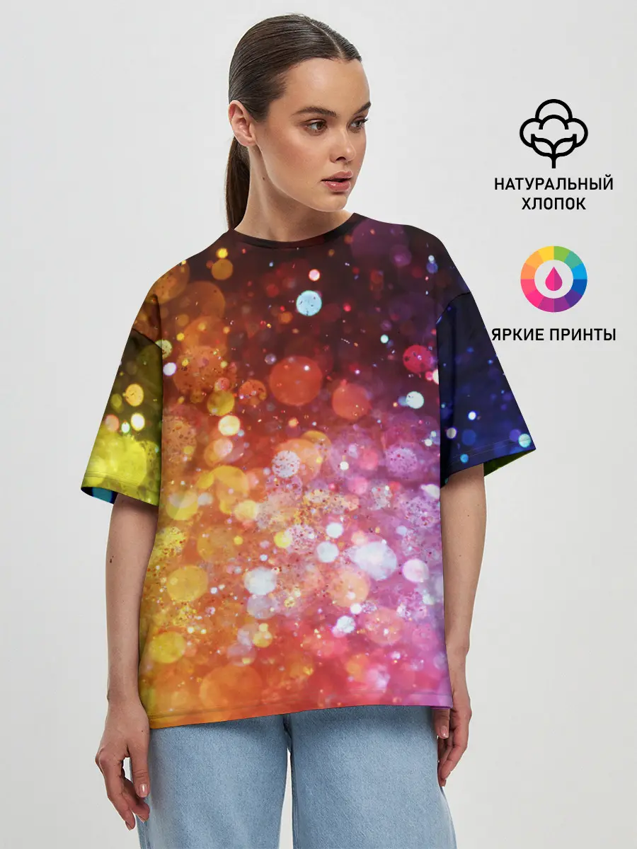 Женская футболка оверсайз / Боке
