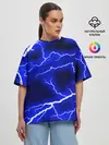 Женская футболка оверсайз / СИНИЕ МОЛНИИ