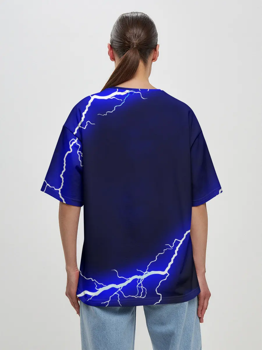 Женская футболка оверсайз / СИНИЕ МОЛНИИ