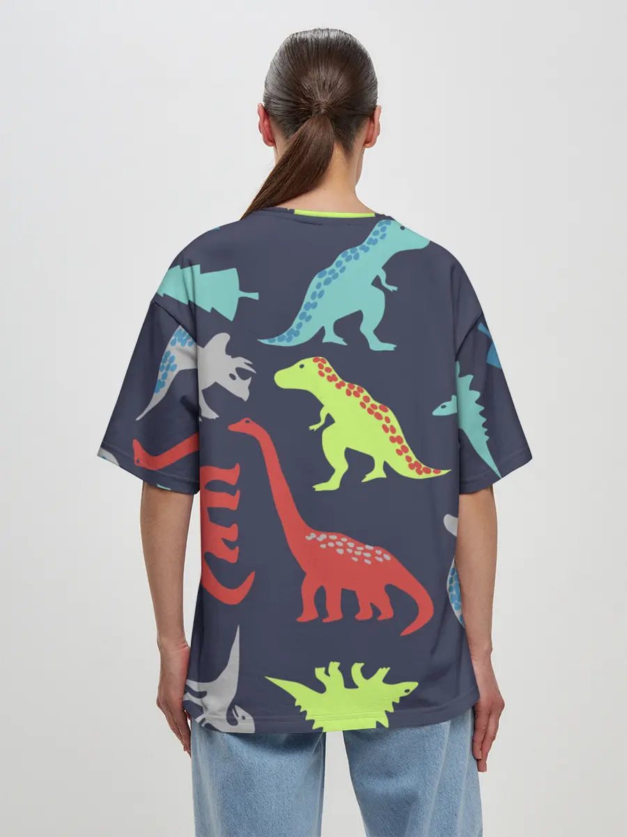 Женская футболка оверсайз / Динозавры