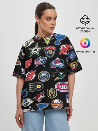 Женская футболка оверсайз / NBA PATTERN