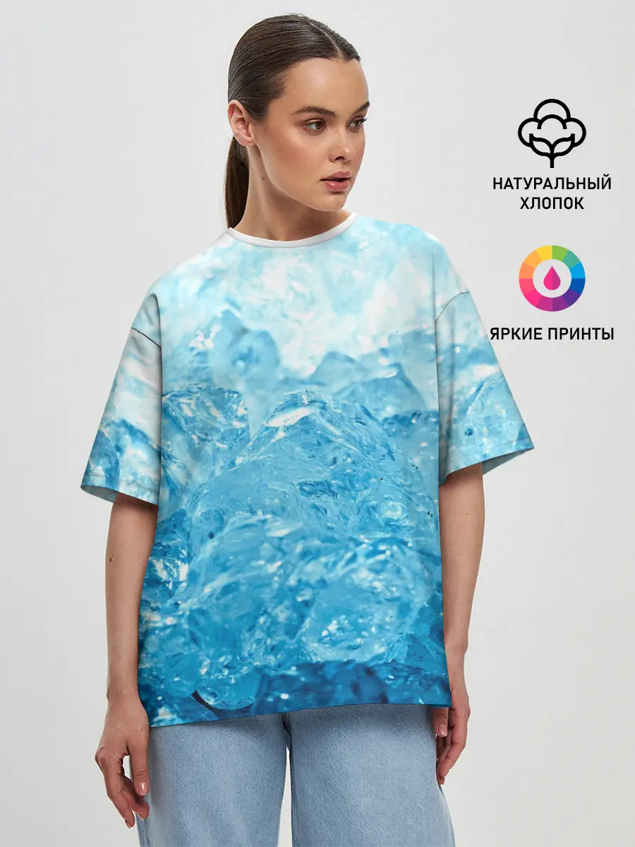 Женская футболка оверсайз / Лёд