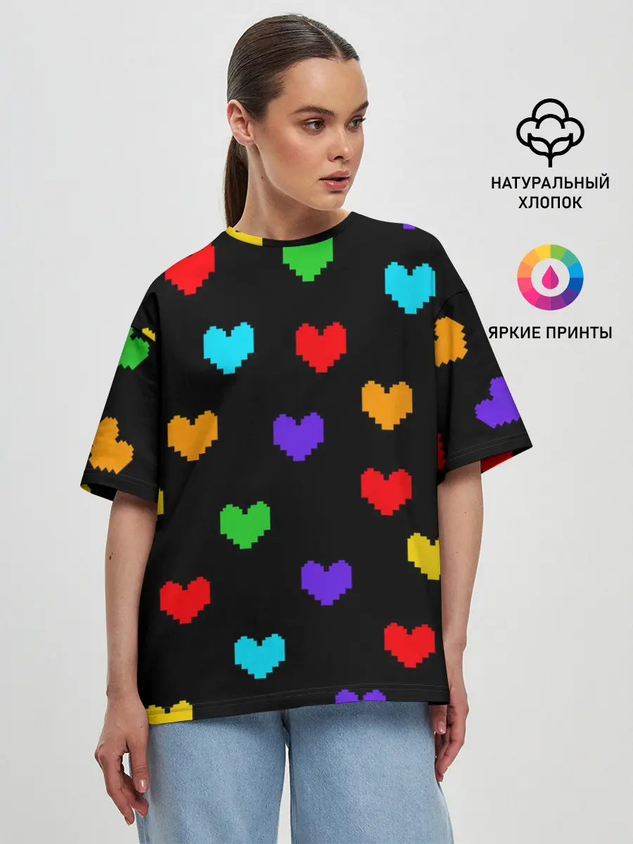 Женская футболка оверсайз / UNDERTALE HEART