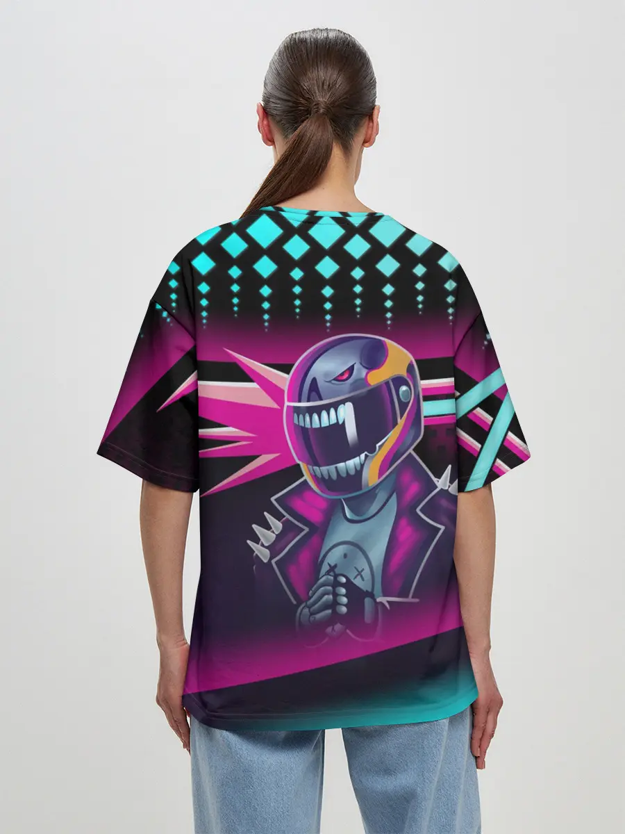 Женская футболка оверсайз / НЕОНОВЫЙ ГОНЩИК