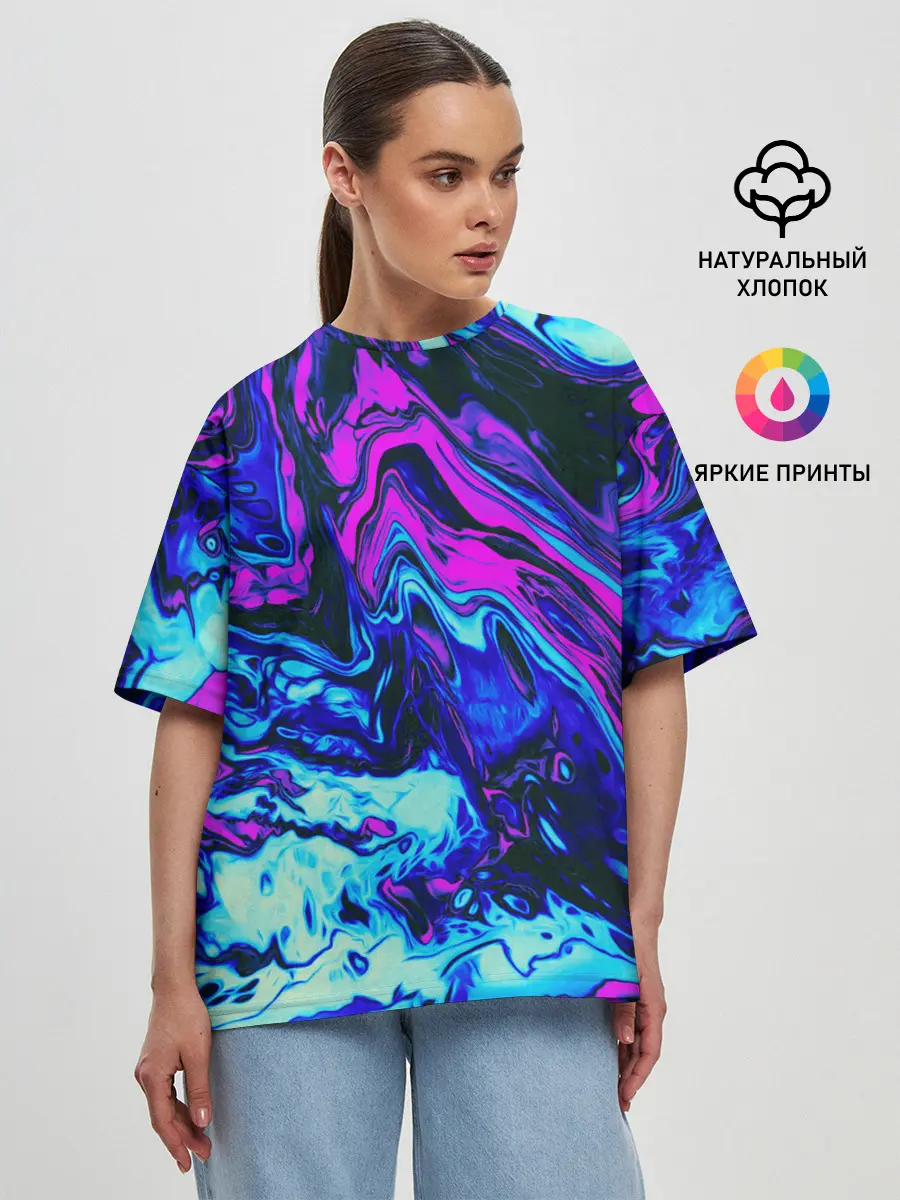 Женская футболка оверсайз / DIGITAL ABSTRACT