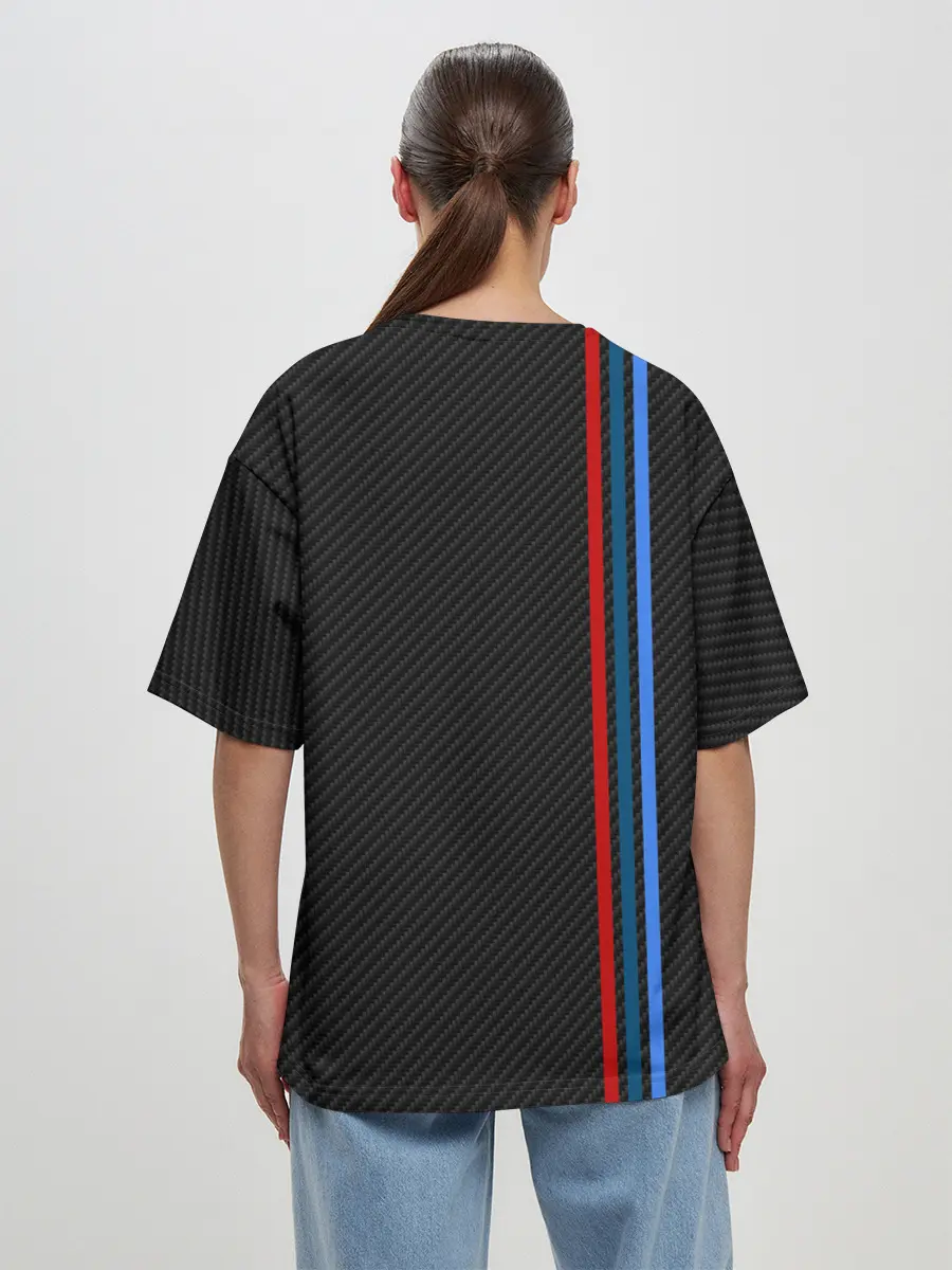 Женская футболка оверсайз / BMW POWER CARBON