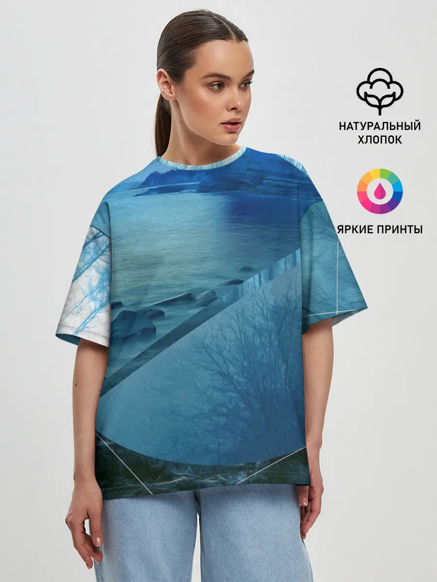 Женская футболка оверсайз / ОЗЕРО