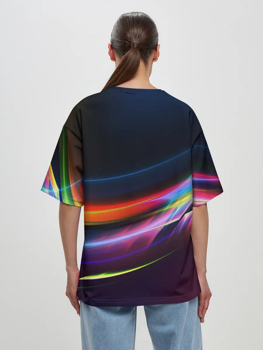Женская футболка оверсайз / NEON STRIPES