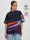 Женская футболка оверсайз / NEON STRIPES