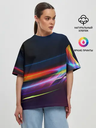 Женская футболка оверсайз / NEON STRIPES