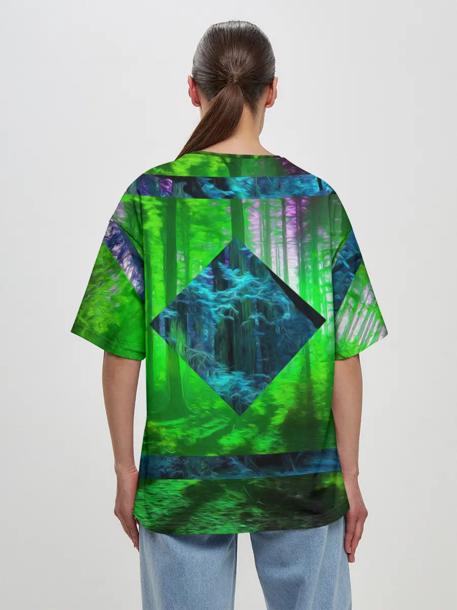 Женская футболка оверсайз / ПСИХОДЕЛИЯ ЛЕСА