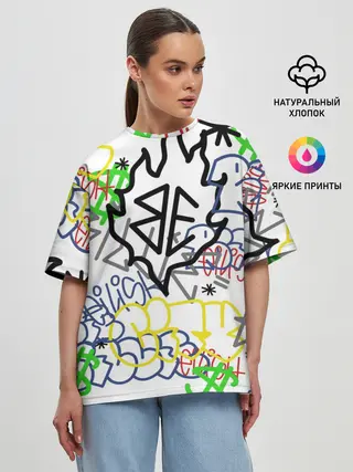 Женская футболка оверсайз / BILLIE EILISH GRAFFITI