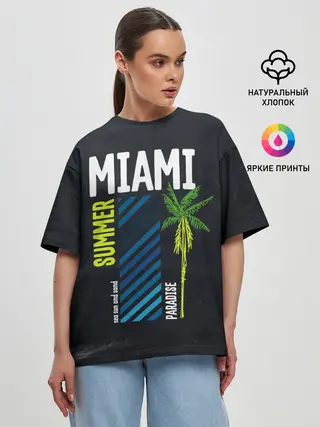 Женская футболка оверсайз / Summer Miami