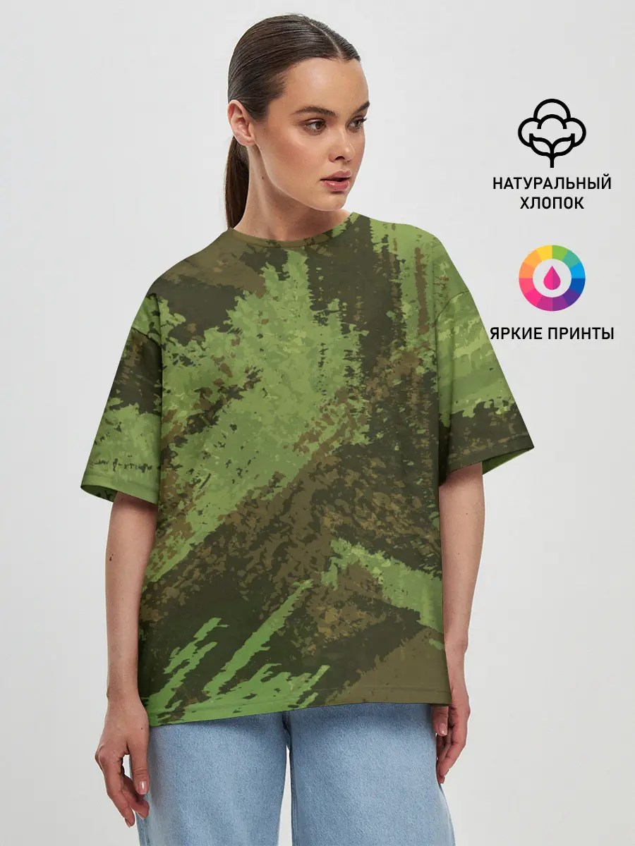 Женская футболка оверсайз / КАМУФЛЯЖ BROWN