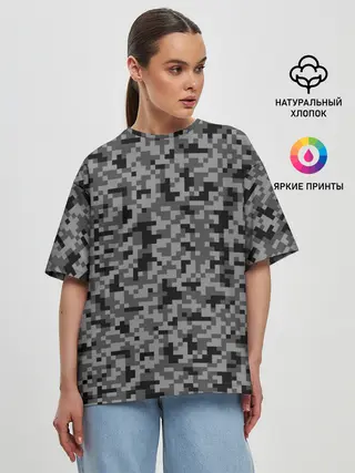 Женская футболка оверсайз / КАМУФЛЯЖ GRAY