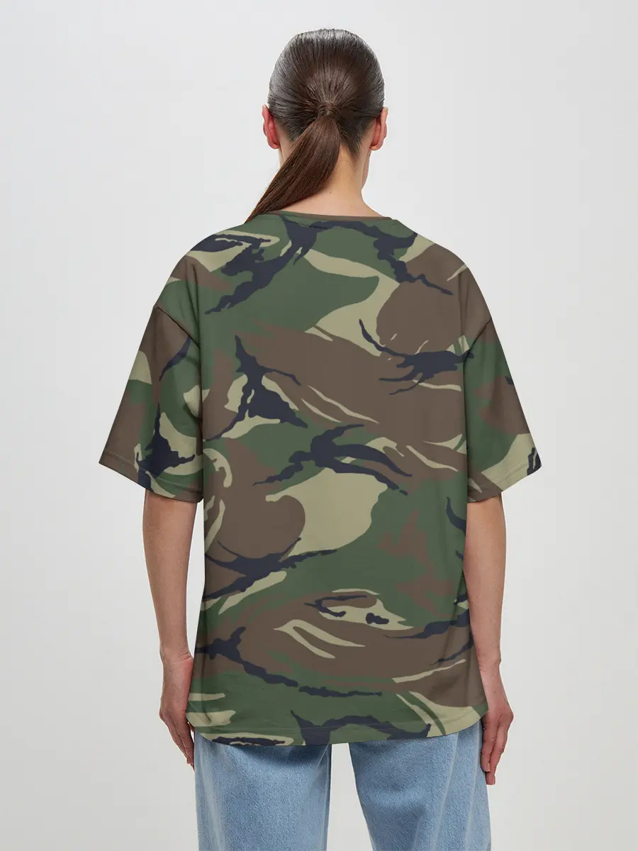 Женская футболка оверсайз / Автомобильные войска камуфляж