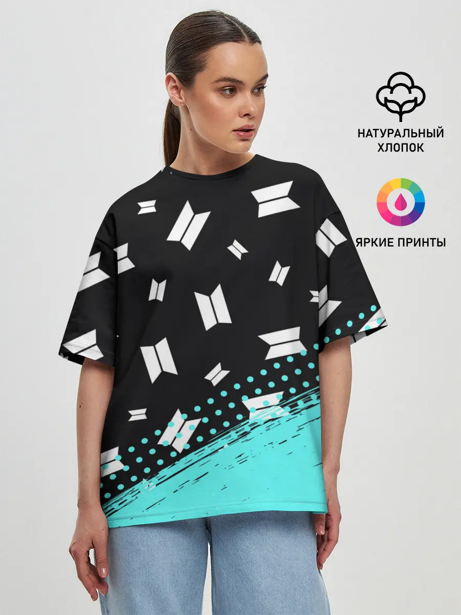 Женская футболка оверсайз / BTS / БТС