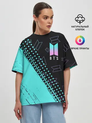 Женская футболка оверсайз / BTS / БТС